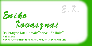 eniko kovasznai business card